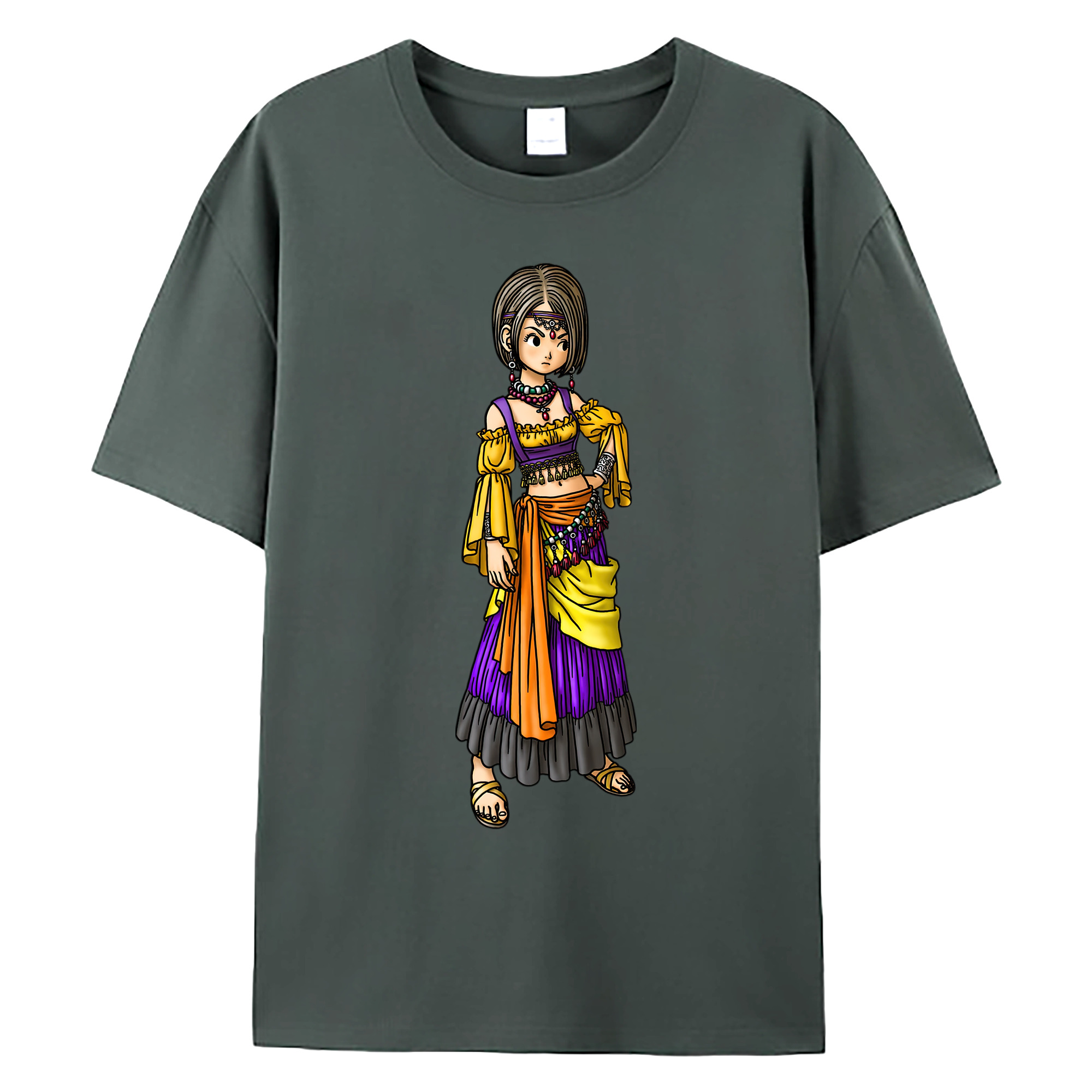 （画像用） ドラゴンクエスト Doragon Kuesuto Dragon Quest 綿100％ メンズ半袖Tシャツ｜肌触りやわらか＆通気性